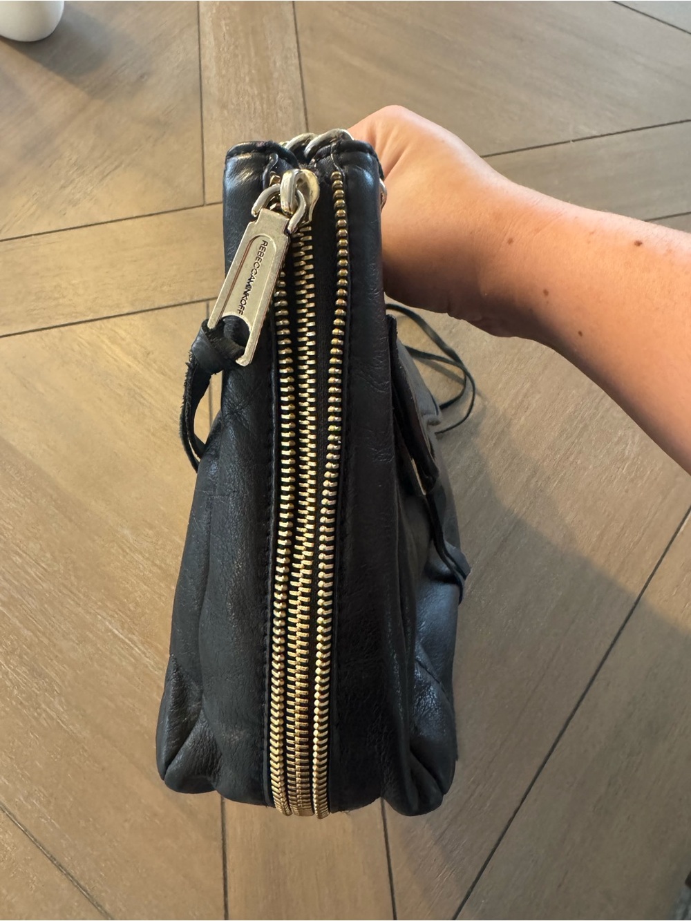 Rebecca Minkoff Swing Convertible Black Leather Chain-Strap Crossbody Purse - Picture 5 of 13